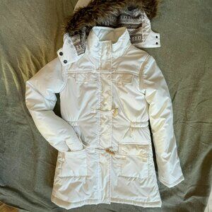 F.O.G. London Fog winter parka coat, white size 14 girl.